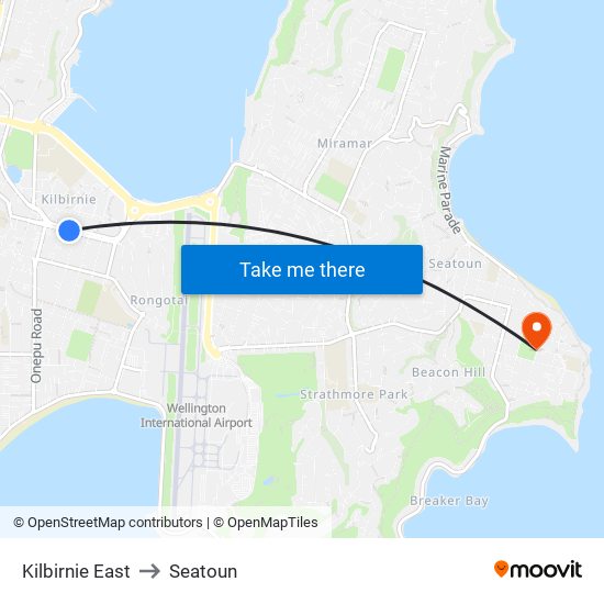 Kilbirnie East to Seatoun map