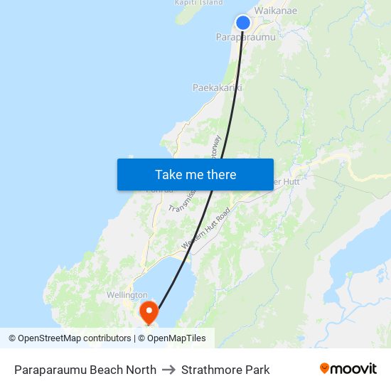 Paraparaumu Beach North to Strathmore Park map