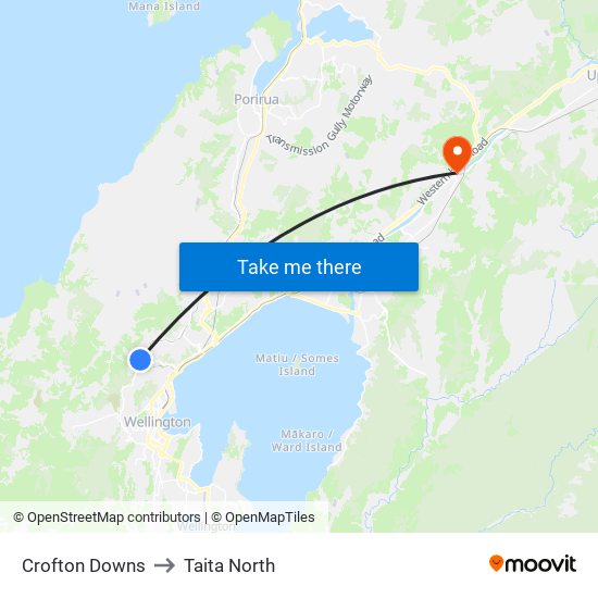 Crofton Downs to Taita North map