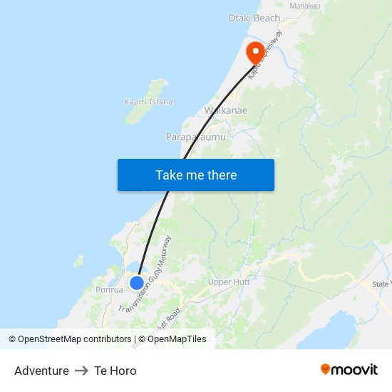 Adventure to Te Horo map