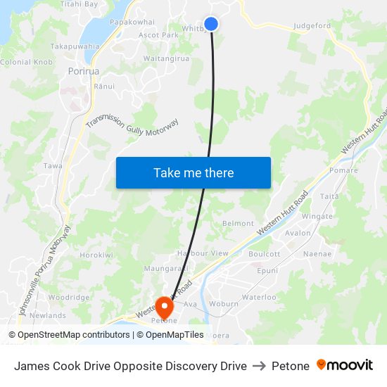James Cook Drive Opposite Discovery Drive to Petone map