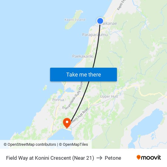 Field Way at Konini Crescent (Near 21) to Petone map