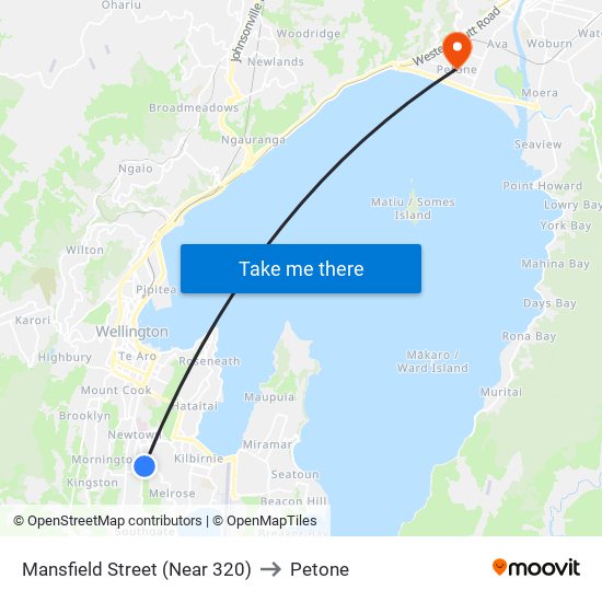 Mansfield Street (Near 320) to Petone map