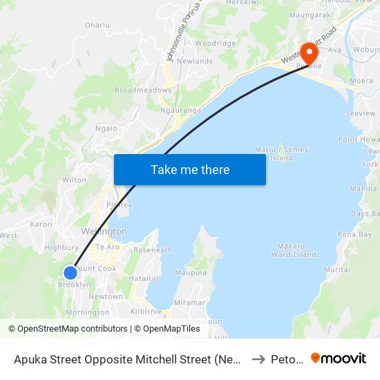 Apuka Street Opposite Mitchell Street (Near 44) to Petone map