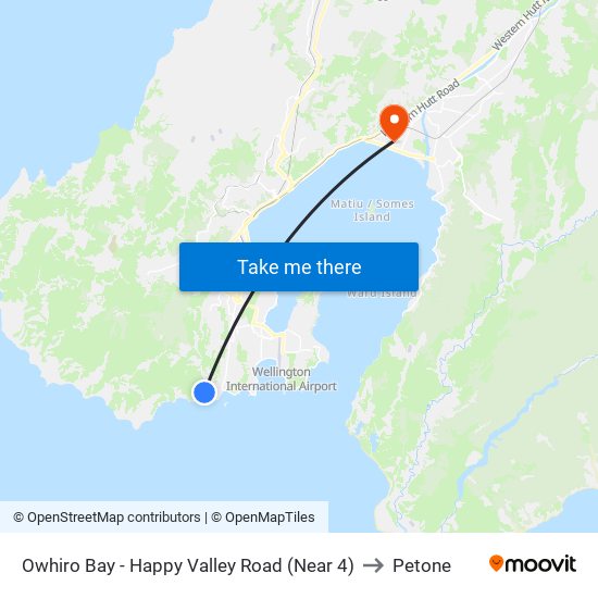 Owhiro Bay - Happy Valley Road (Near 4) to Petone map