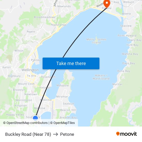 Buckley Road (Near 78) to Petone map