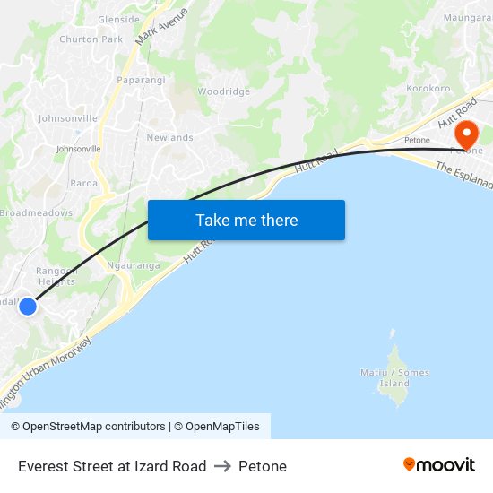 Everest Street at Izard Road to Petone map