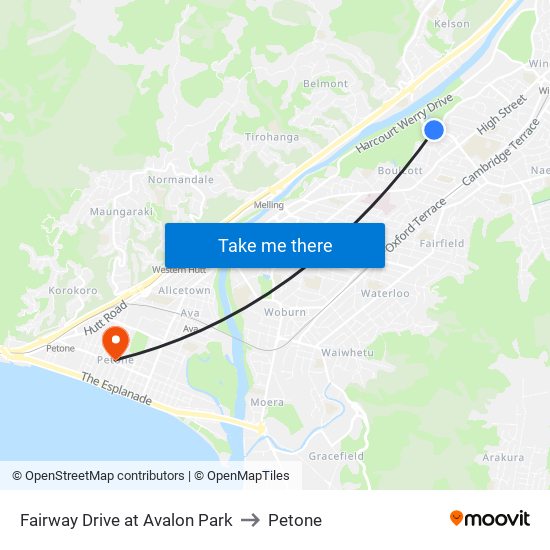 Fairway Drive at Avalon Park to Petone map