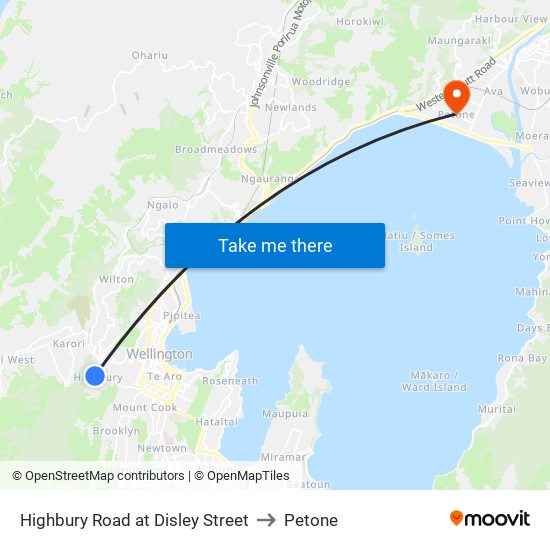 Highbury Road at Disley Street to Petone map