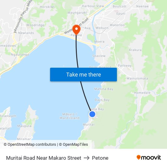 Muritai Road Near Makaro Street to Petone map