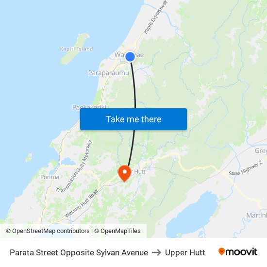 Parata Street Opposite Sylvan Avenue to Upper Hutt map