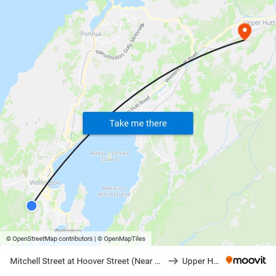 Mitchell Street at Hoover Street (Near 138) to Upper Hutt map