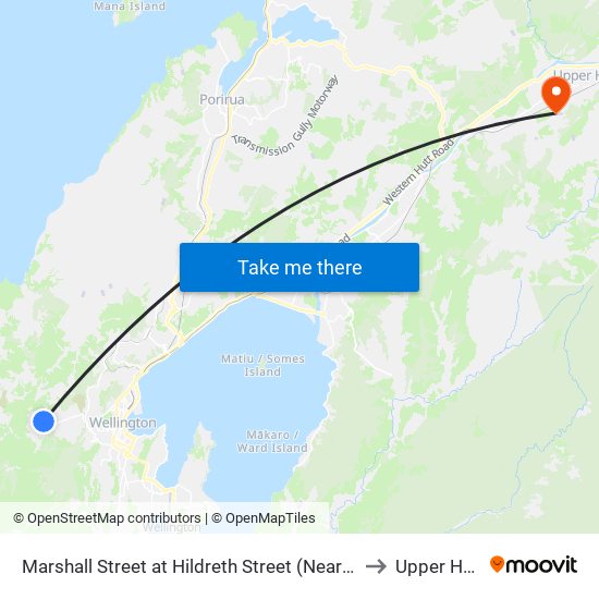 Marshall Street at Hildreth Street (Near 26) to Upper Hutt map