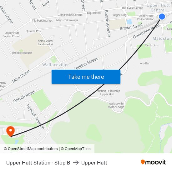 Upper Hutt Station - Stop B to Upper Hutt map