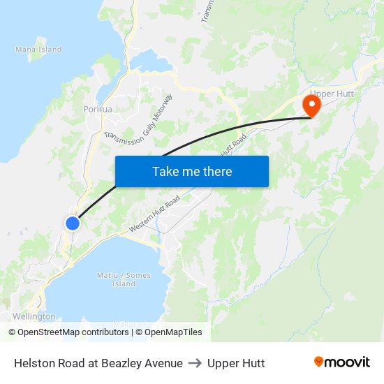 Helston Road at Beazley Avenue to Upper Hutt map