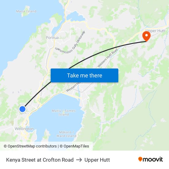 Kenya Street at Crofton Road to Upper Hutt map