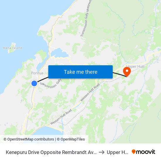 Kenepuru Drive Opposite Rembrandt Avenue to Upper Hutt map