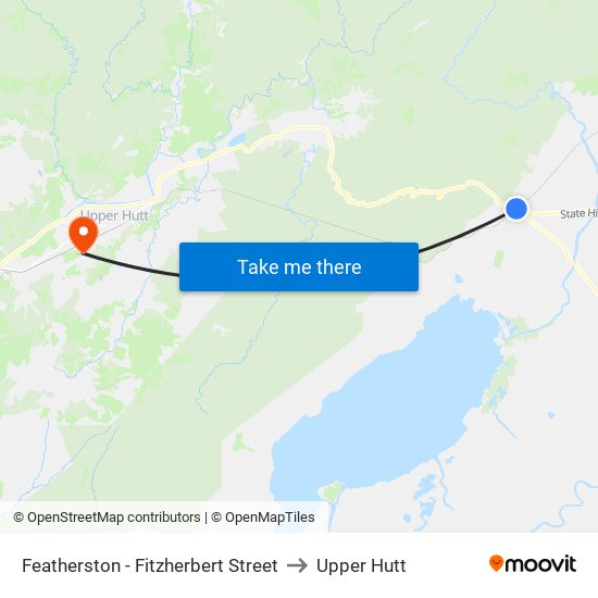 Featherston - Fitzherbert Street to Upper Hutt map