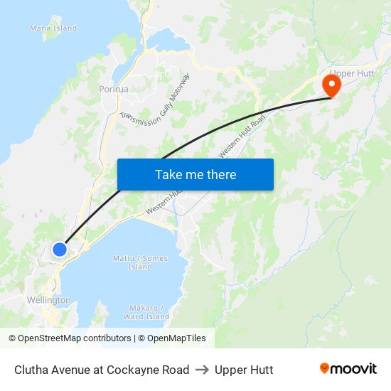 Clutha Avenue at Cockayne Road to Upper Hutt map