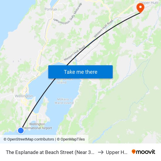 The Esplanade at Beach Street (Near 300) to Upper Hutt map