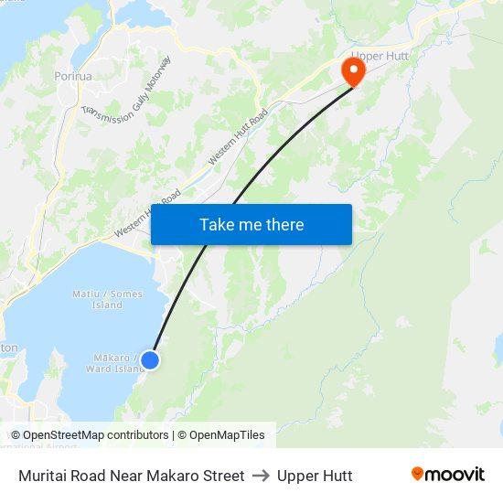 Muritai Road Near Makaro Street to Upper Hutt map