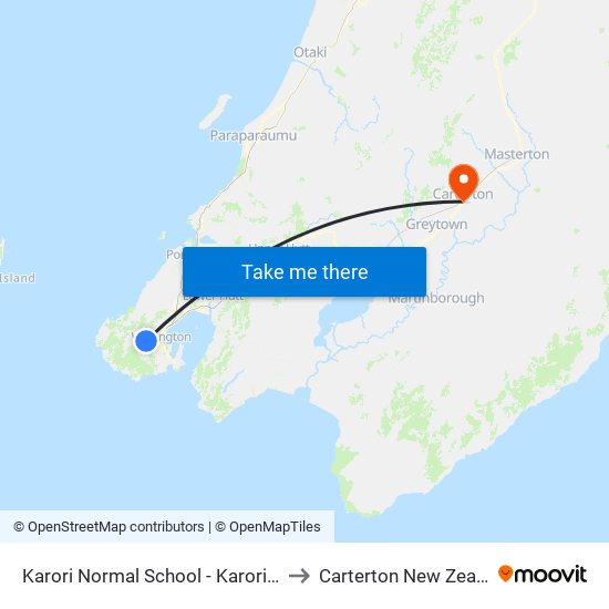 Karori Normal School - Karori Road to Carterton New Zealand map