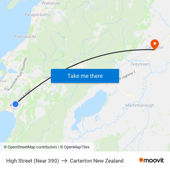 High Street (Near 390) to Carterton New Zealand map