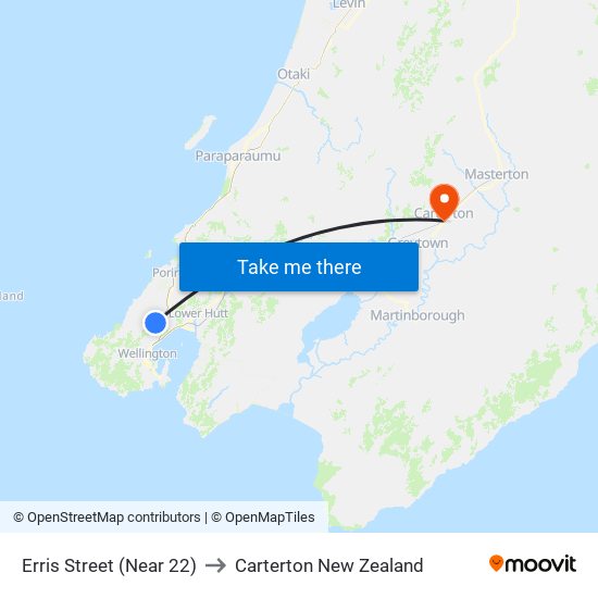 Erris Street (Near 22) to Carterton New Zealand map