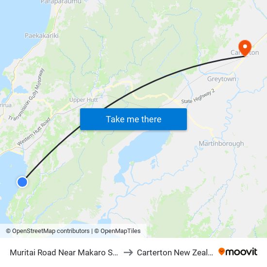 Muritai Road Near Makaro Street to Carterton New Zealand map