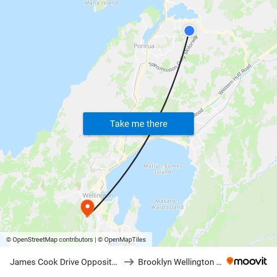 James Cook Drive Opposite Discovery Drive to Brooklyn Wellington New Zealand map