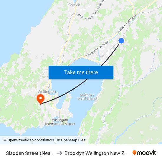 Sladden Street (Near 43) to Brooklyn Wellington New Zealand map