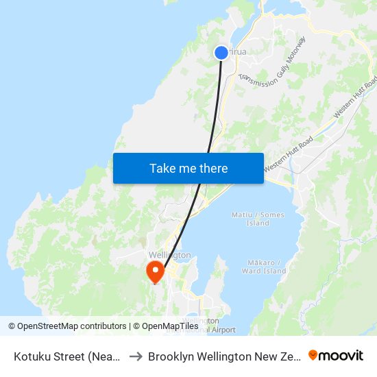 Kotuku Street (Near 16) to Brooklyn Wellington New Zealand map