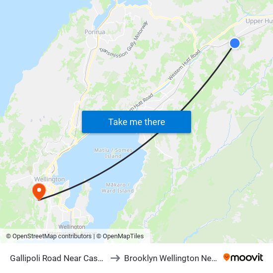 Gallipoli Road Near Cassino Grove to Brooklyn Wellington New Zealand map