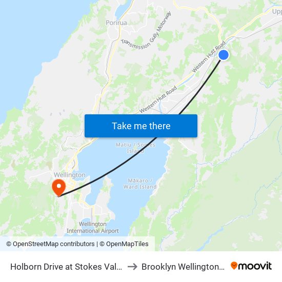 Holborn Drive at Stokes Valley Road (Near 3) to Brooklyn Wellington New Zealand map