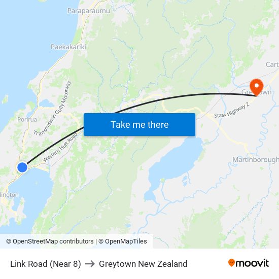 Link Road (Near 8) to Greytown New Zealand map