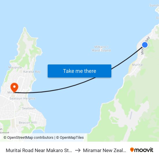 Muritai Road Near Makaro Street to Miramar New Zealand map