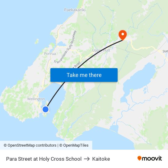 Para Street at Holy Cross School to Kaitoke map