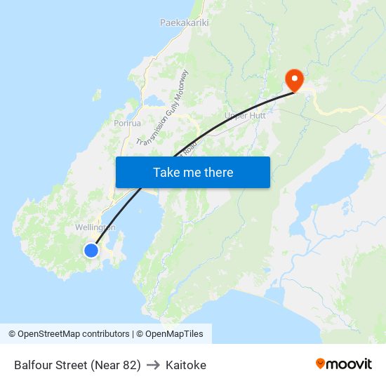 Balfour Street (Near 82) to Kaitoke map