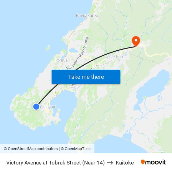 Victory Avenue at Tobruk Street (Near 14) to Kaitoke map