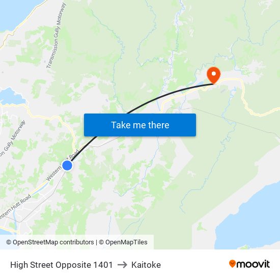 High Street Opposite 1401 to Kaitoke map