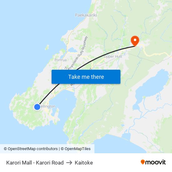 Karori Mall - Karori Road to Kaitoke map