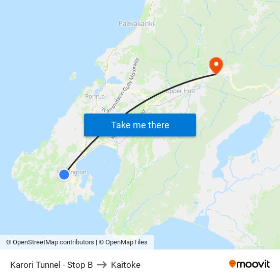 Karori Tunnel - Stop B to Kaitoke map