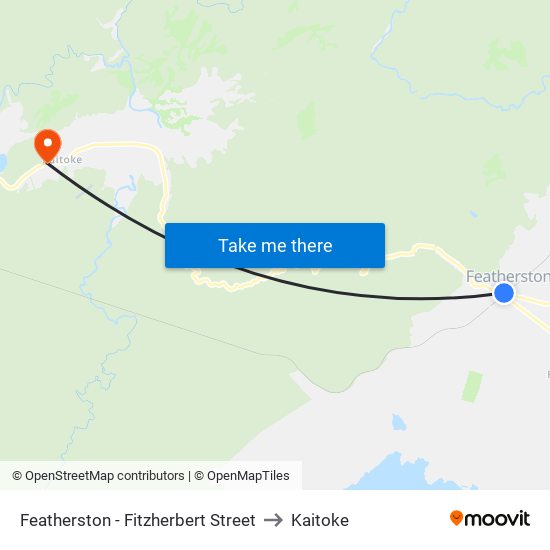 Featherston - Fitzherbert Street to Kaitoke map