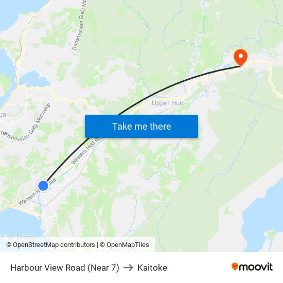 Harbour View Road (Near 7) to Kaitoke map