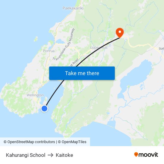 Kahurangi School to Kaitoke map