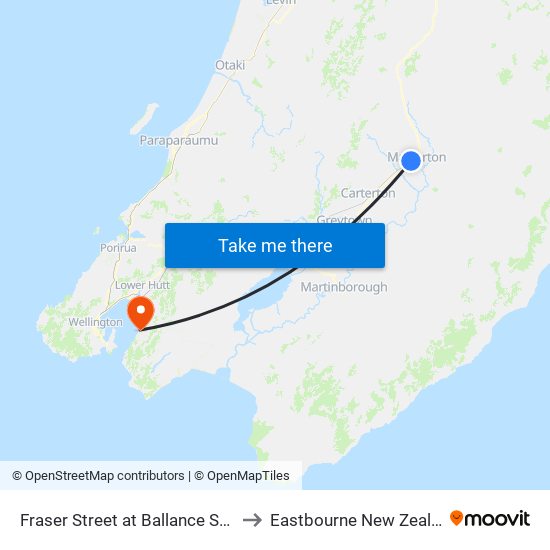 Fraser Street at Ballance Street to Eastbourne New Zealand map