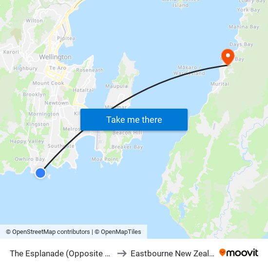 The Esplanade (Opposite 368) to Eastbourne New Zealand map