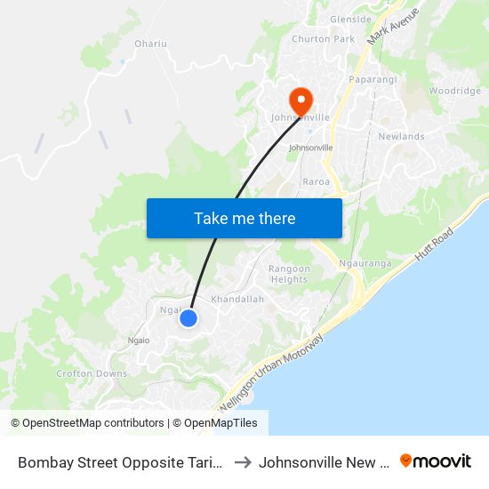 Bombay Street Opposite Tarikaka Street to Johnsonville New Zealand map
