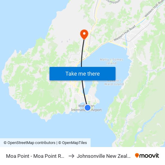 Moa Point - Moa Point Road to Johnsonville New Zealand map