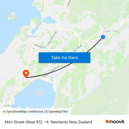 Miro Street (Near 85) to Newlands New Zealand map